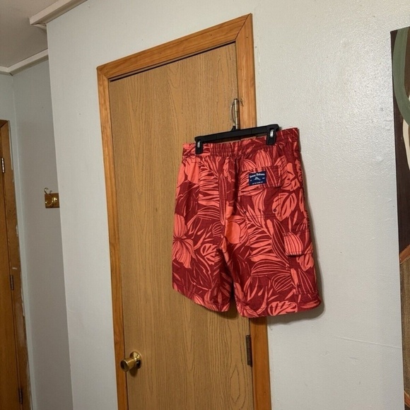 Tommy Bahama Medium Red w/Tropical Print Swimming Trunks - EUC - Picture 2 of 5